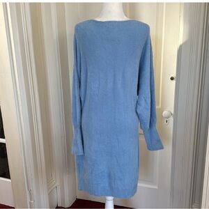 Light Blue Knit Sweater Dress